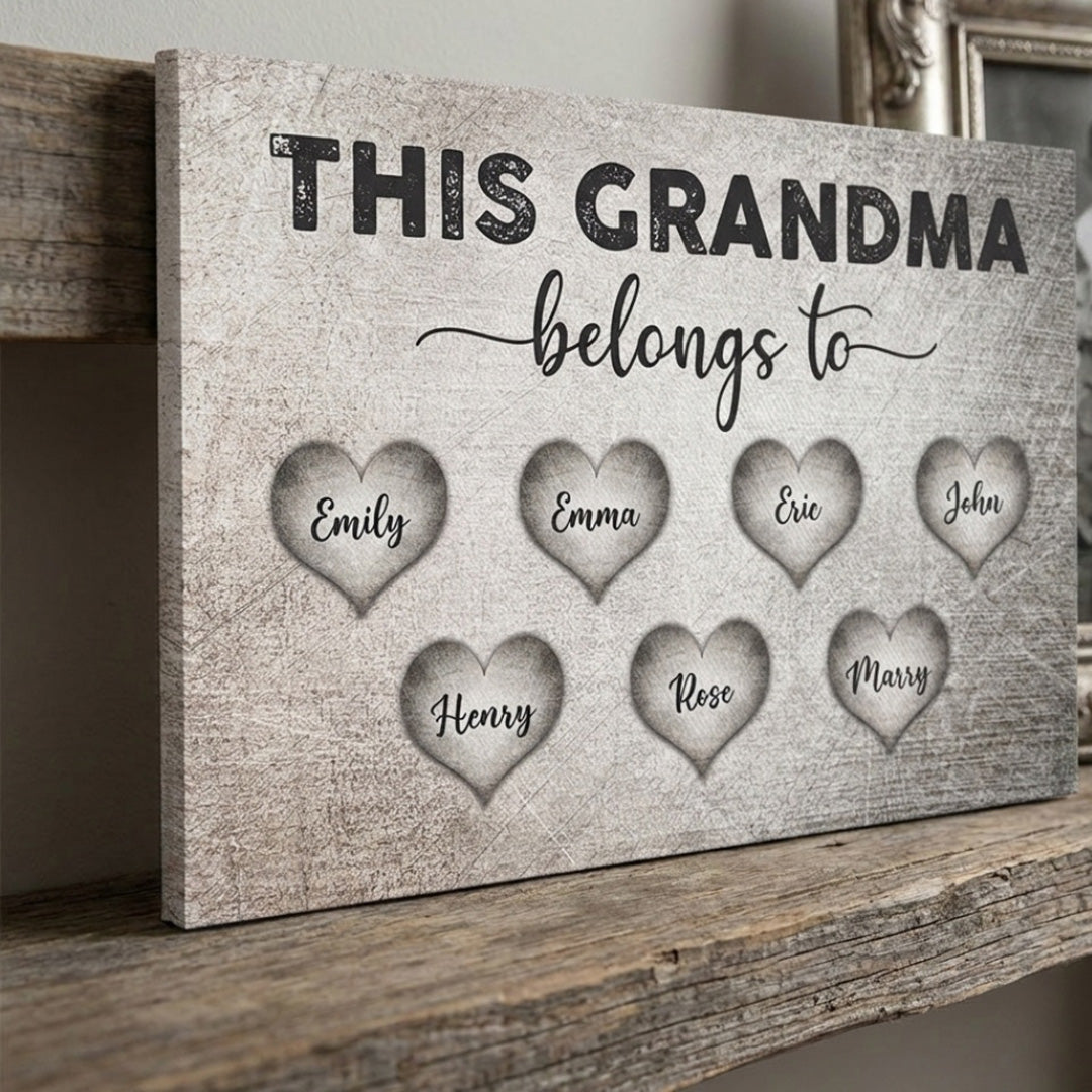 This Grandma Belongs To - Personalised Canvas / Poster