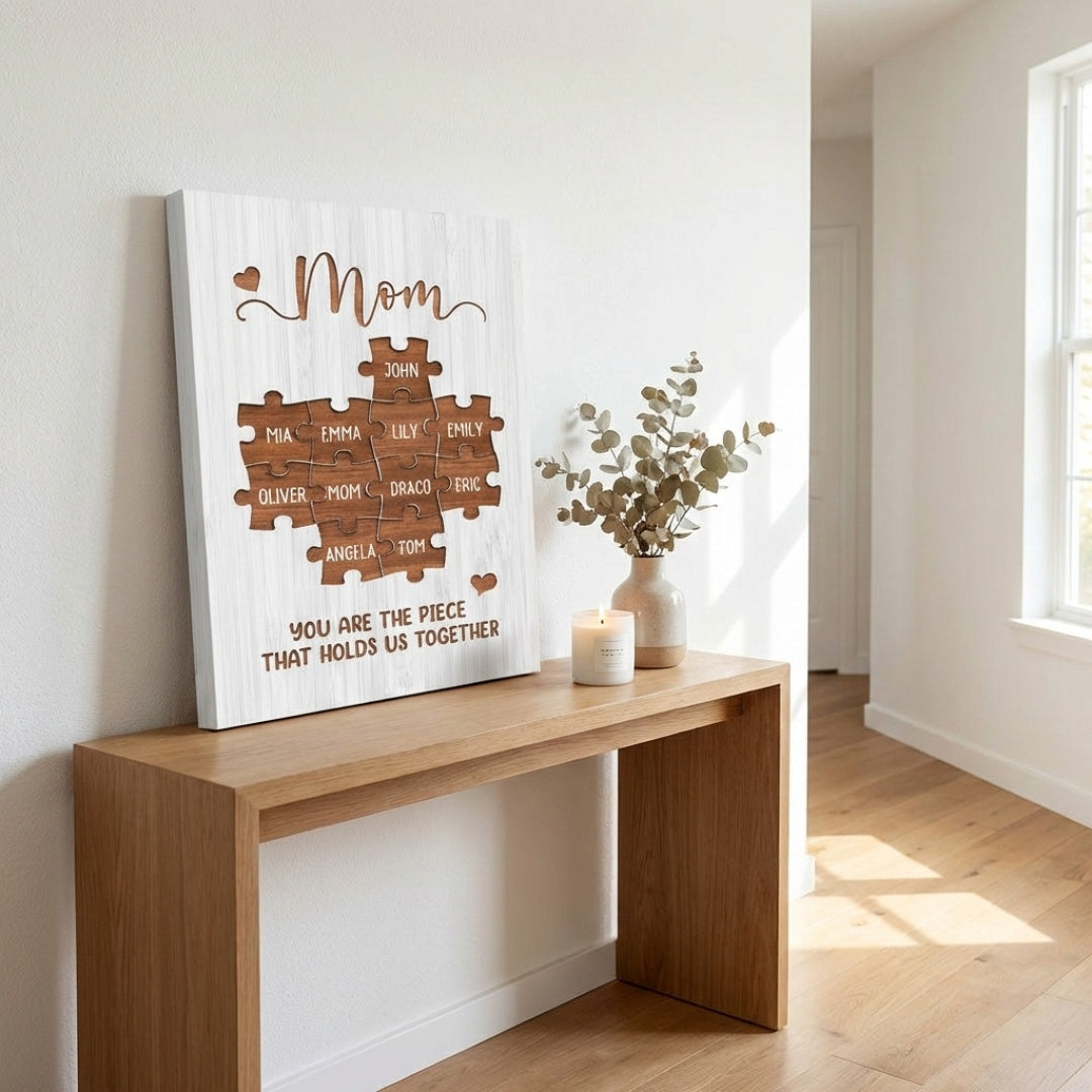 Personalised You Are The Piece That Holds Us Together Canvas / Poster - Custom Gift For Mom & Grandma