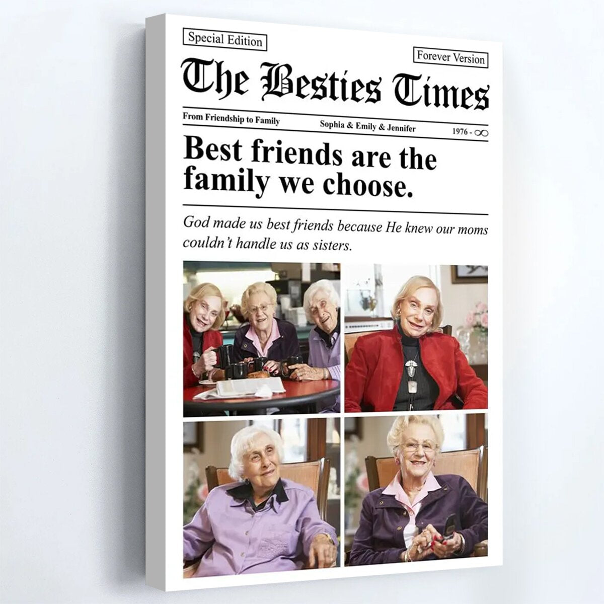 Personalized The Besties Times Poster / Canvas - Custom Friends Gift