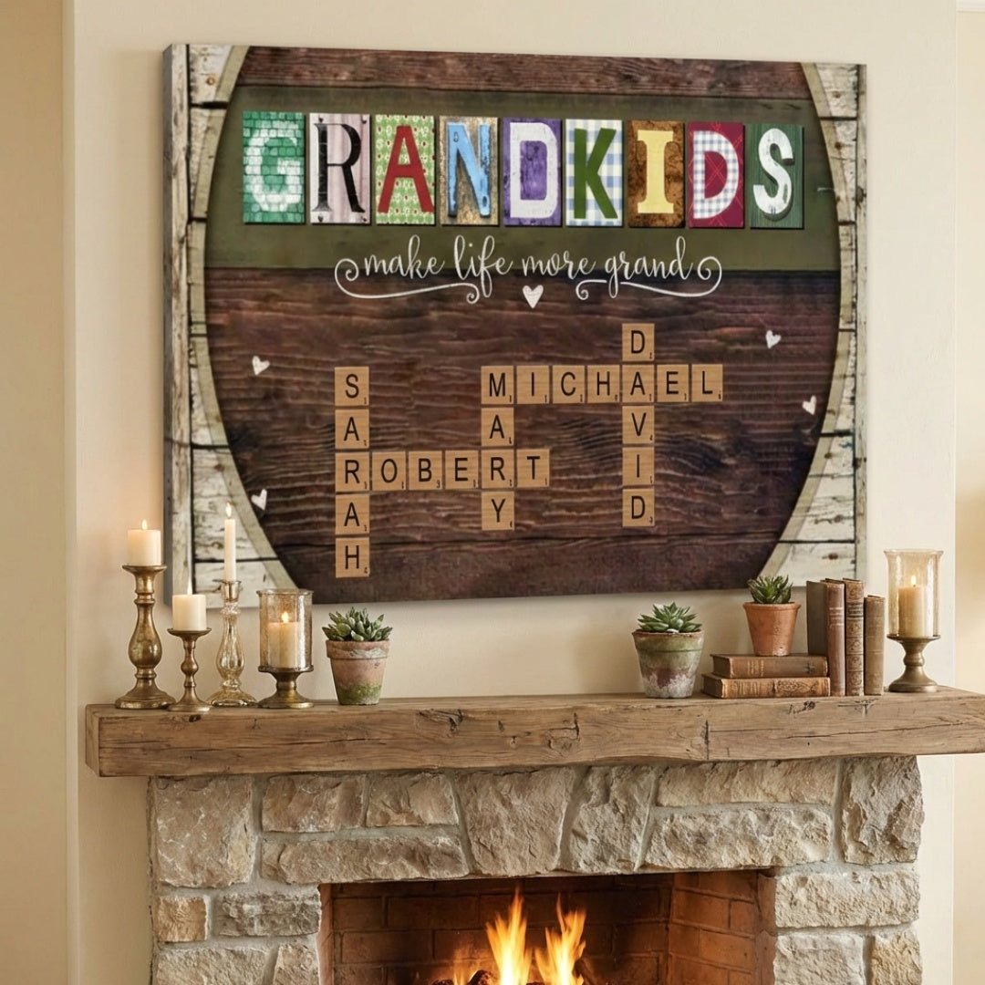 Personalized “Grandkids Make Life More Grand” Canvas - The Perfect Gift for Grandparents