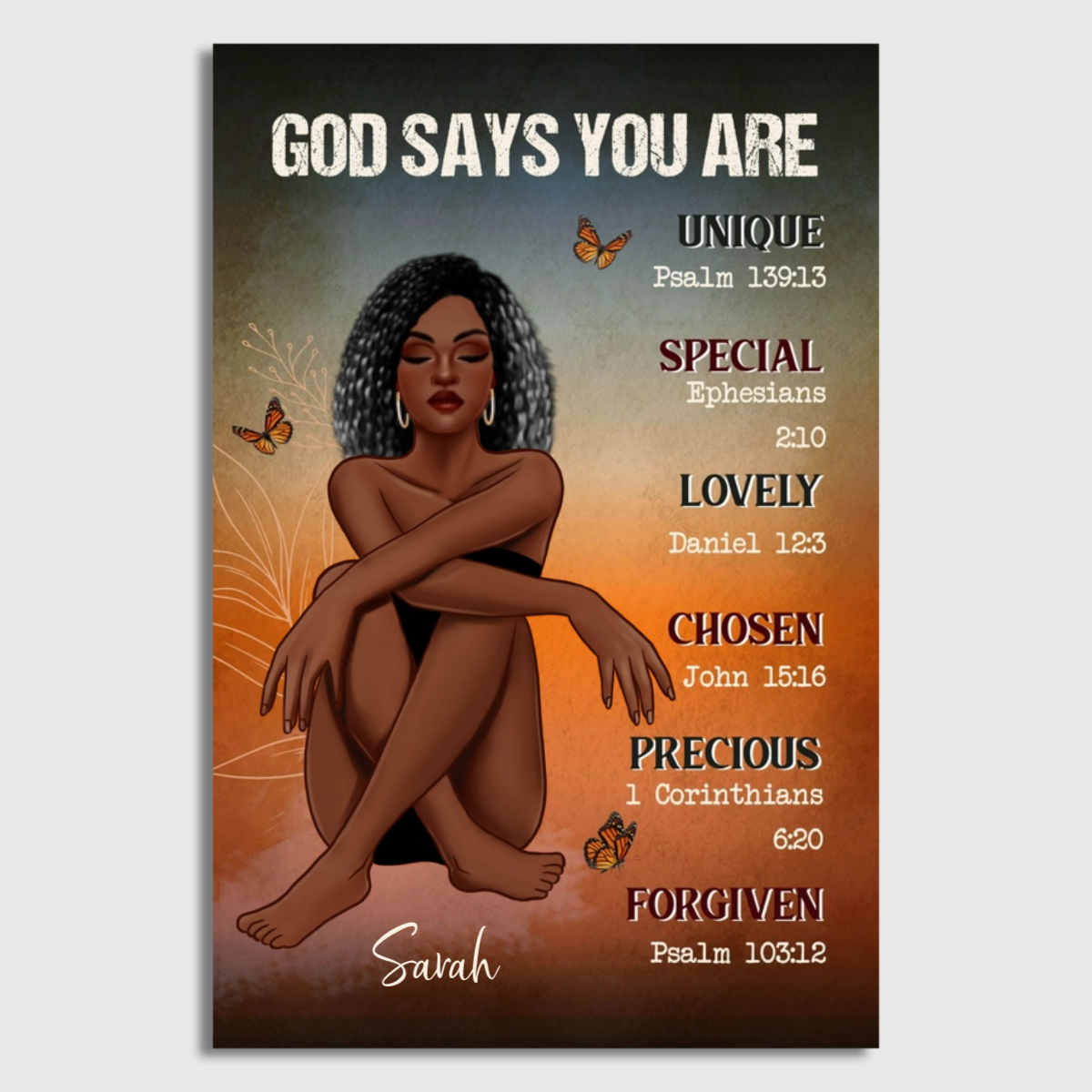 Personalized God Says You Are Poster / Canvas - Custom Faith-Based Gift For Women