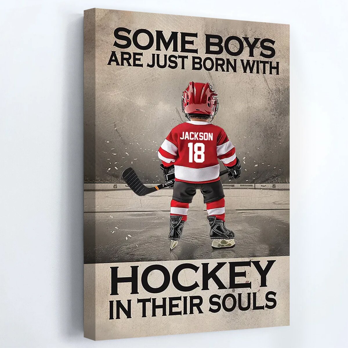 Some Boys Girls Are Just Born With Hockey - Personalized Hockey Kid Poster / Canvas - Gift For Hockey Lovers