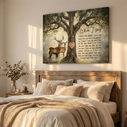 Personalized Love Tree Deer Poster / Canvas - Couple Anniversary Gifts