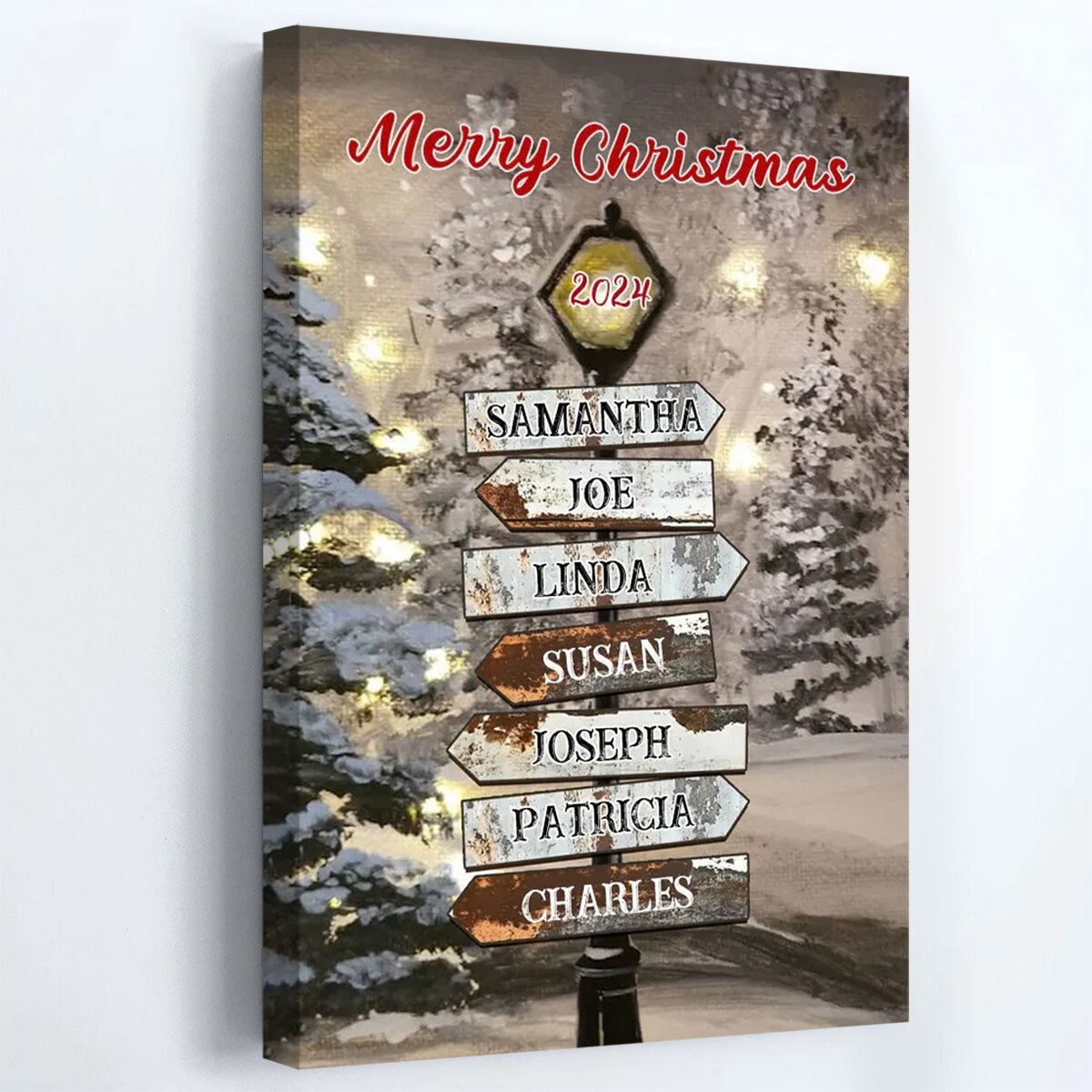 Personalized Vintage Canvas / Poster - Custom Family Christmas Gift
