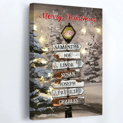 Personalized Vintage Canvas / Poster - Custom Family Christmas Gift