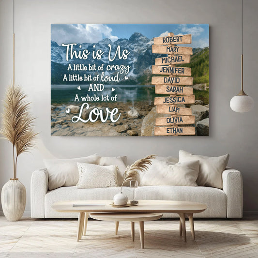 This Is Us A Whole Lot Of Love - Personalized Family Horizontal Canvas / Poster