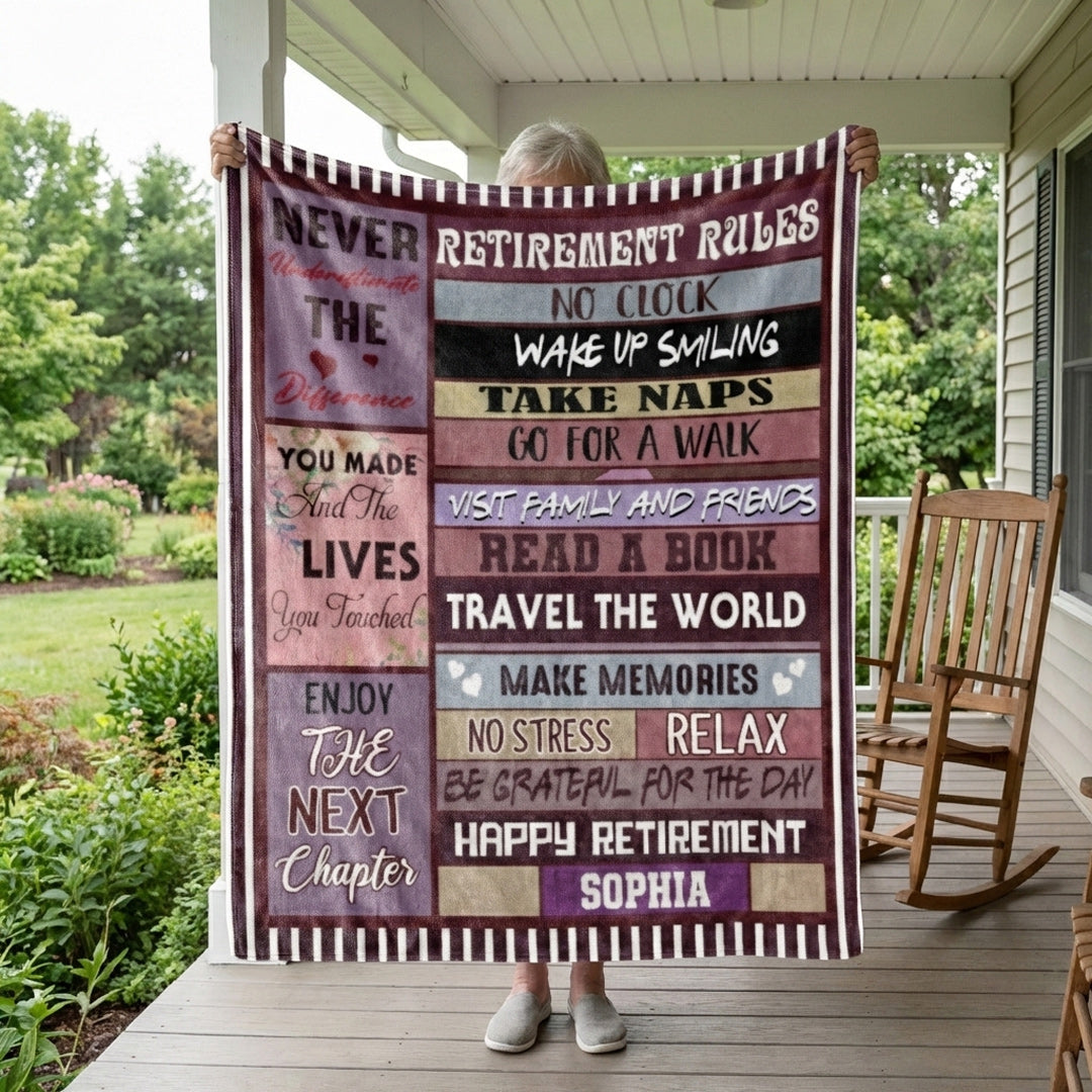 Personalized Custom Retirement Blanket - Retirement Gift For Colleagues, Mom, Dad, Grandparent