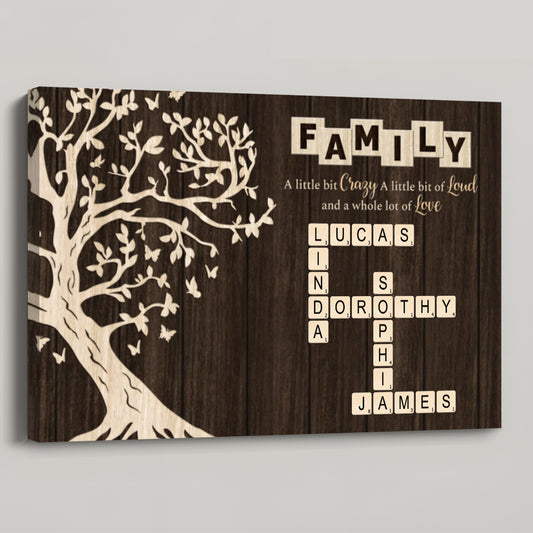 Personalized Family Canvas / Poster - Family Name Crossword Wall Art