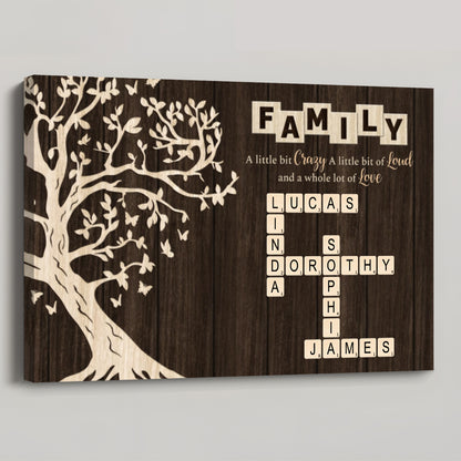 Personalized Family Canvas / Poster - Family Name Crossword Wall Art