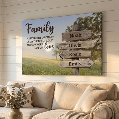 Personalized Family Canvas / Poster with Names - Custom Family Christmas Gifts