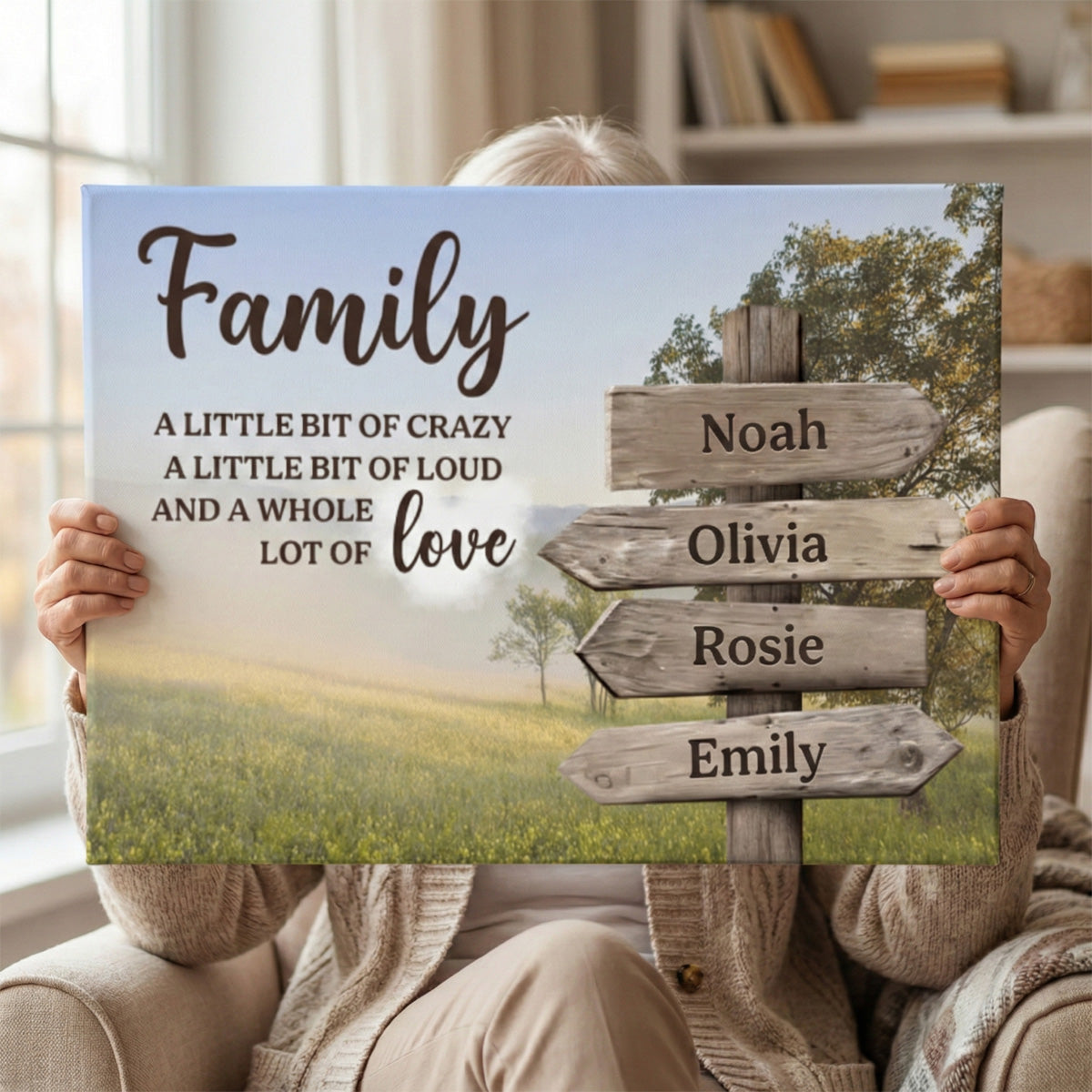 Personalized Family Canvas / Poster with Names - Custom Family Christmas Gifts