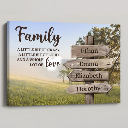 Personalized Family Canvas / Poster with Names - Custom Family Christmas Gifts