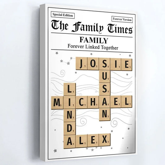 The Family Times - Personalized Custom Crossword Poster / Canvas