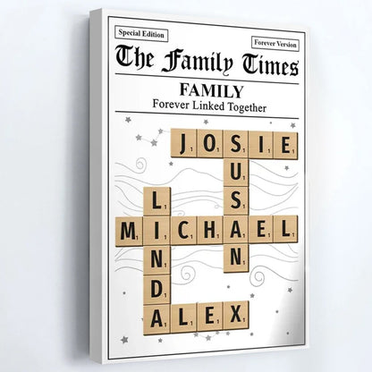 The Family Times - Personalized Custom Crossword Poster / Canvas