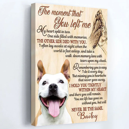Personalized The Moment That You Left Me Canvas / Poster - Custom Pet Memorial Sympathy Gift