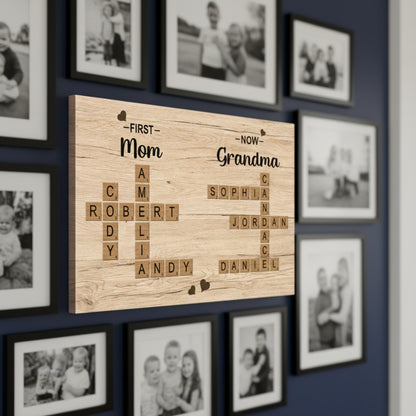 Personalized Customized Crossword Family Name Canvas / Poster - Custom Gift For Family Members