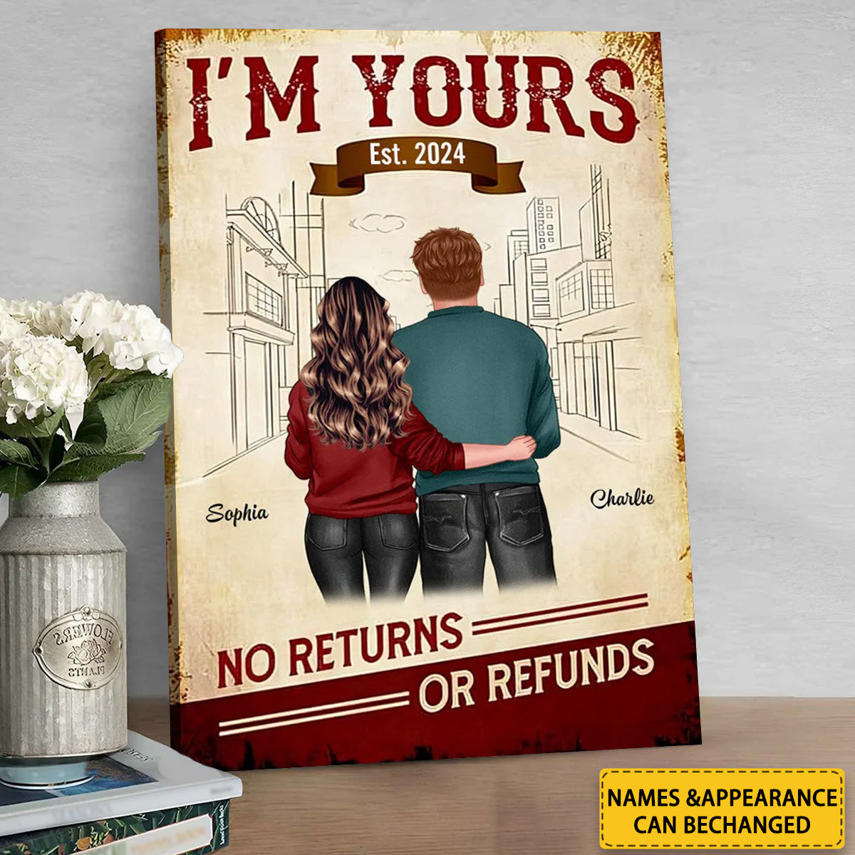 Personalized “I’m Yours No Return” Poster / Canvas - Custom Couple Gift for Him for Her