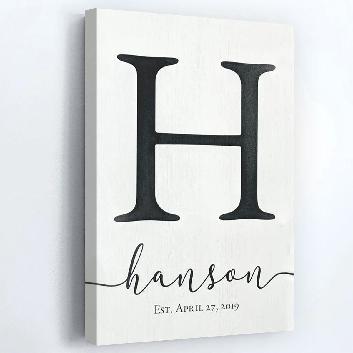 Monogram Family Name Sign - Personalized Custom Family Canvas / Poster