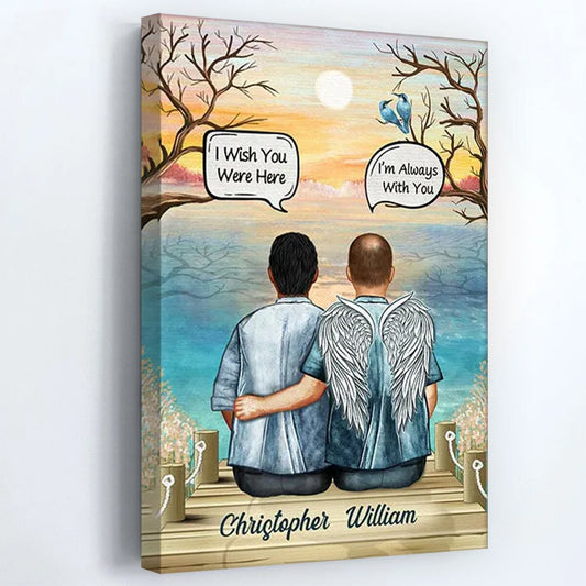 Personalized Custom I Think About You Poster / Canvas - Custom Sympathy Memorial Gift For Middle Aged Couple