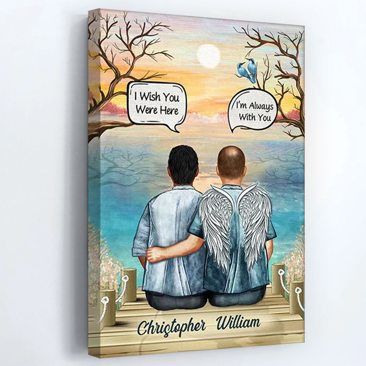Personalized Custom I Think About You Poster / Canvas - Custom Sympathy Memorial Gift For Middle Aged Couple