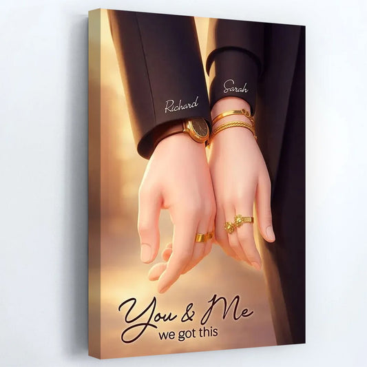 Personalized Couple Romantic Hands Close Up Poster / Canvas - Custom Anniversary & Valentine’s Gift