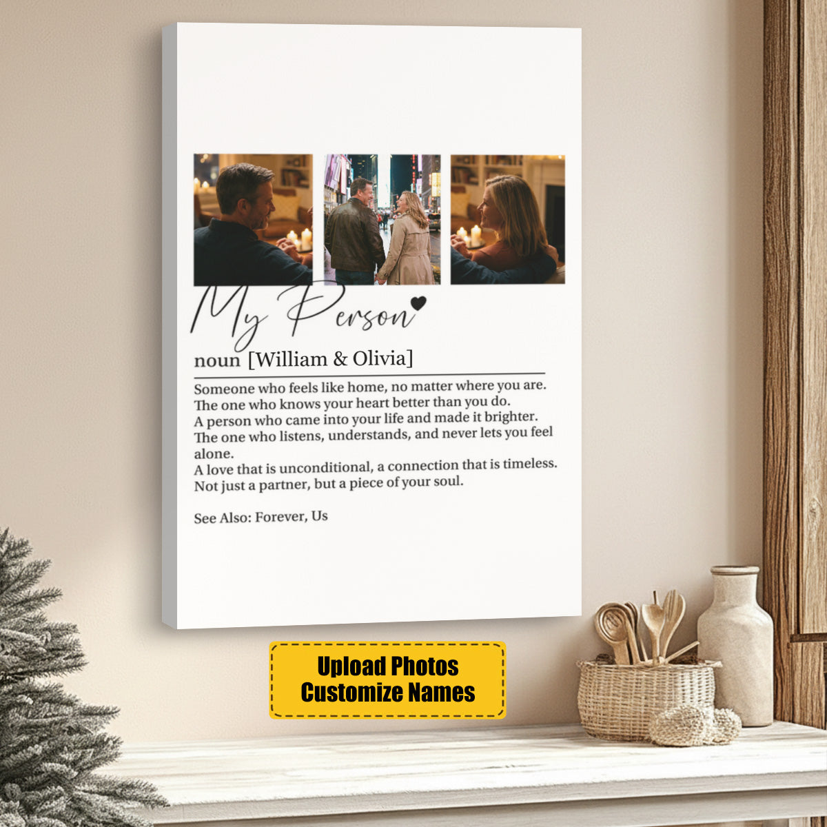 Personalized “My Person” Couple Photo Collage Poster / Canvas - Custom Valentine's Day Anniversary Gift For Soulmate
