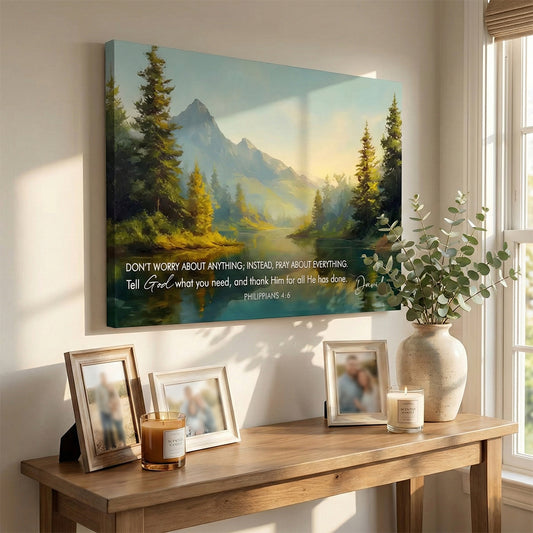 Don't Worry Pray About Everything - Personalised Custom Wall Art Canvas / Poster