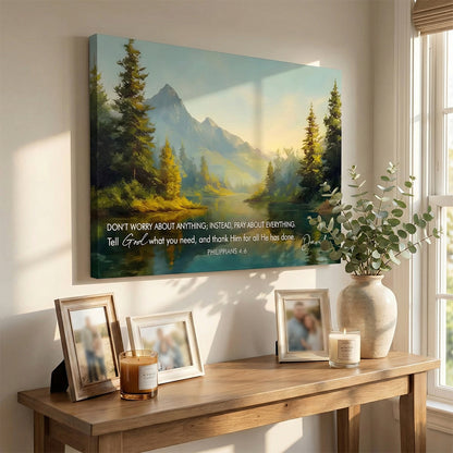 Don't Worry Pray About Everything - Personalised Custom Wall Art Canvas / Poster