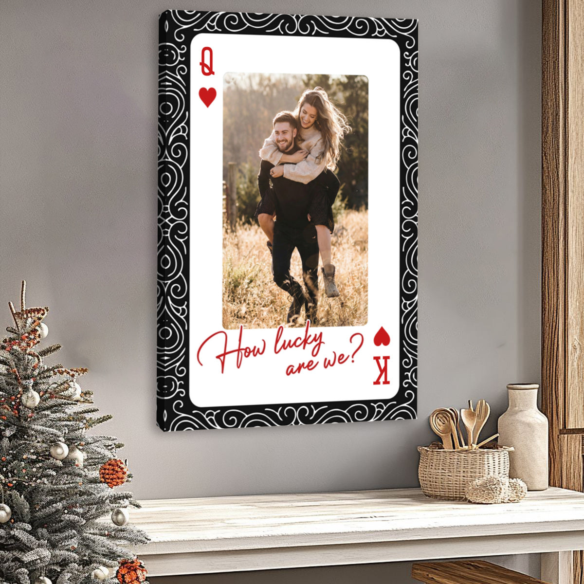 King And Queen How Lucky - Personalized Custom Couple Photo Poster / Canvas
