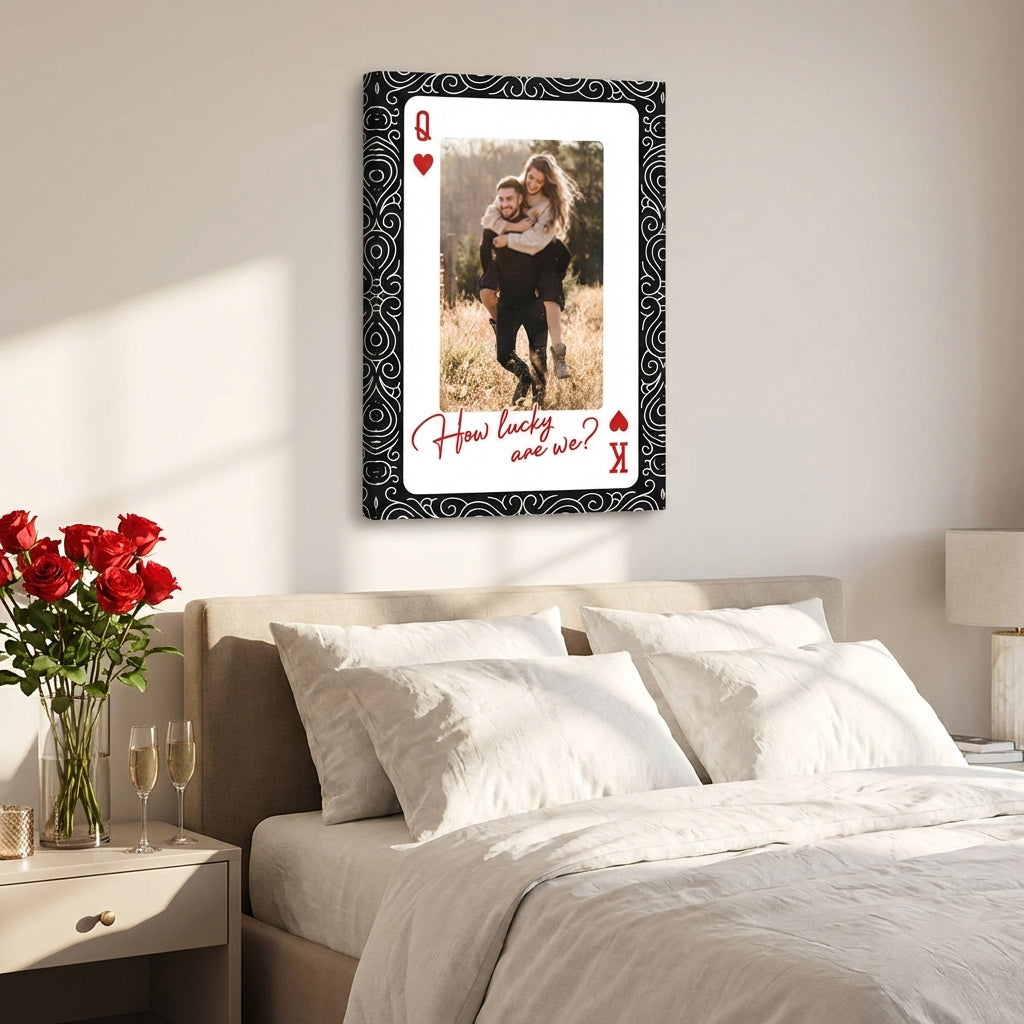 King And Queen How Lucky - Personalized Custom Couple Photo Poster / Canvas