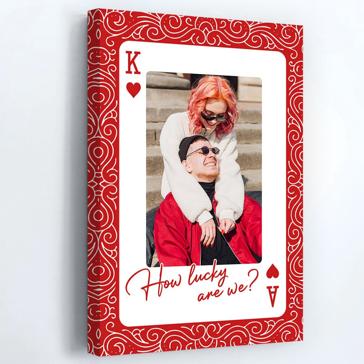 King And Queen How Lucky - Personalized Custom Couple Photo Poster / Canvas