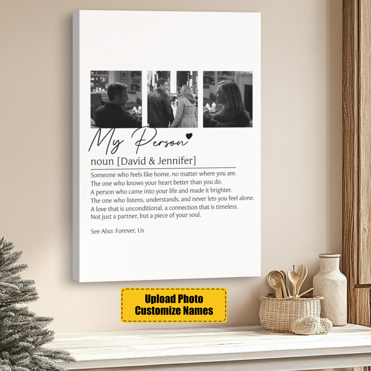 My Person Definition Wall Art - Personalized Custom Couple Photo Poster / Canvas