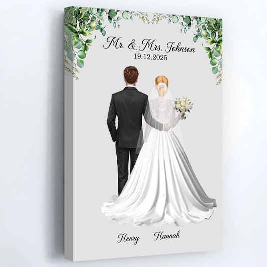 Timeless Wedding Memory - Personalized Custom With Floral Arch Poster / Canvas
