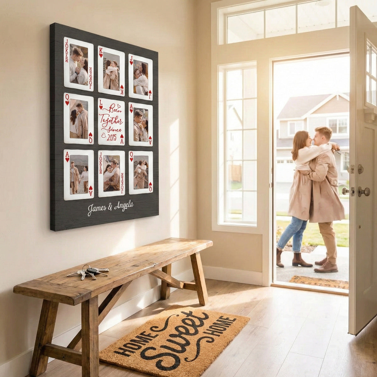 Personalized Lucky In Love Photo Canvas / Poster - Custom Gifts For Couples