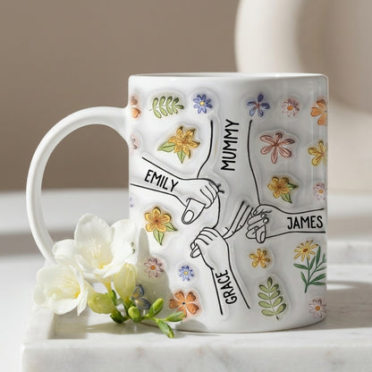 You Hold Our Hands Also Our Hearts - Personalised Mug For Mama / Grandma