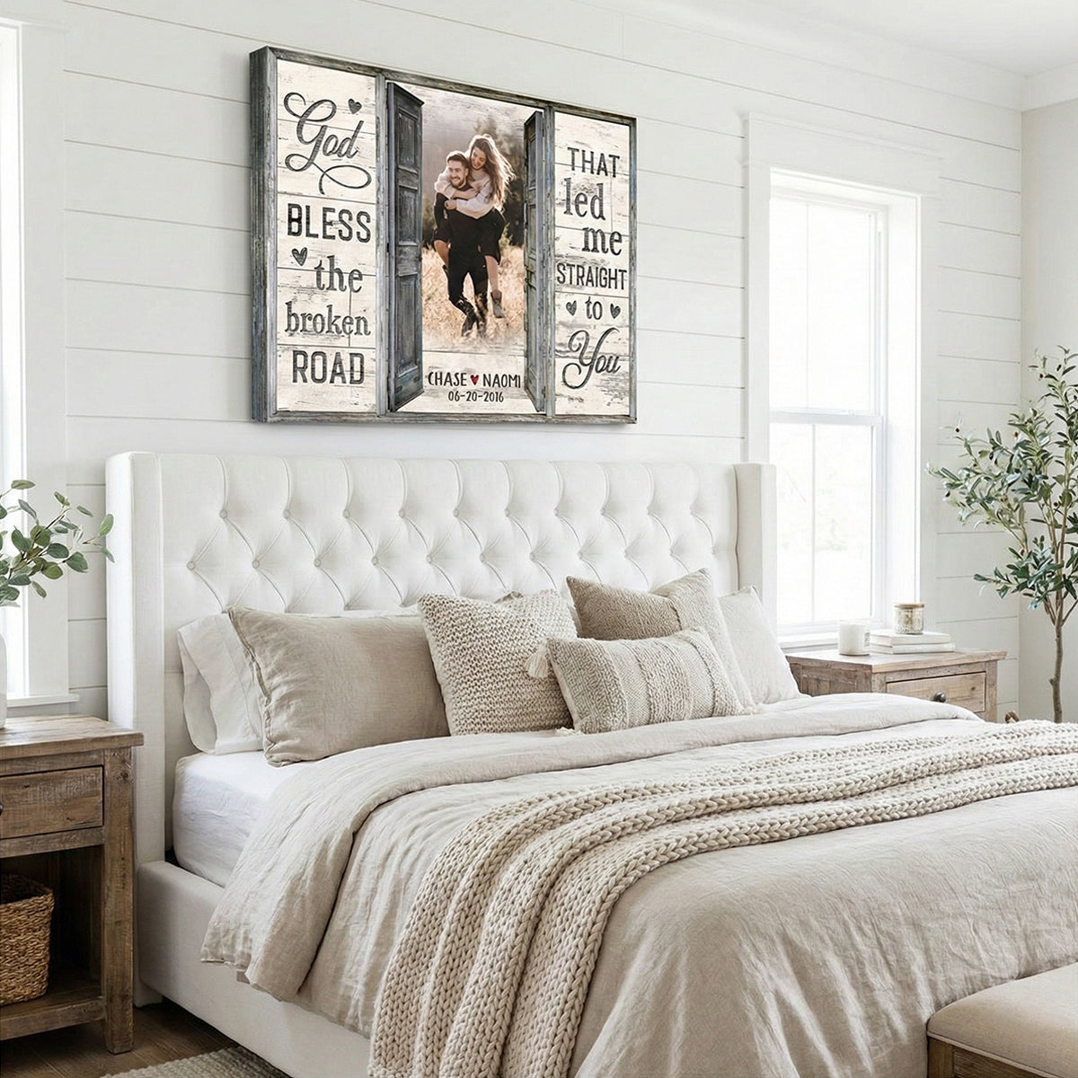 God Bless The Broken Road - Personalized Custom Window Frame Photo Canvas / Poster