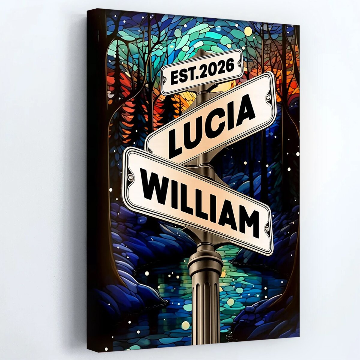 Under The Night Sky A Timeless Bond - Personalized Custom Moon And Street Signs Poster / Canvas
