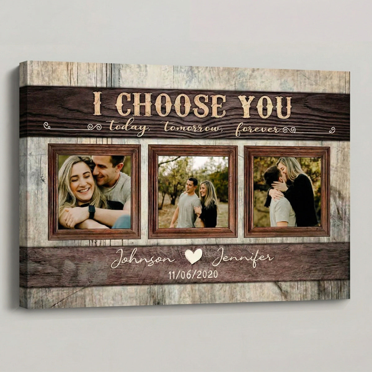 I Choose You Today Tomorrow Forever - Personalized Custom Couple Photo Poster / Canvas
