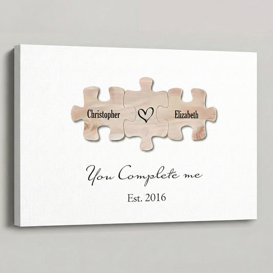 You Complete Me - Personalized Couple Puzzle Poster / Canvas