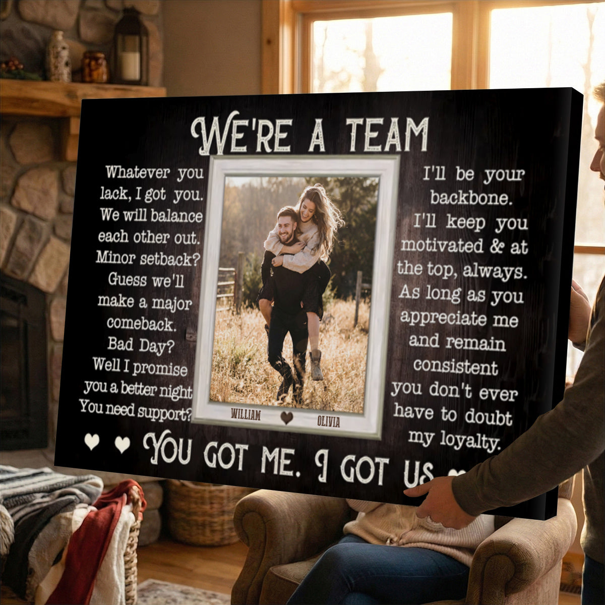 When I Say I Love You More - Personalized Custom Couple Photo Poster / Canvas