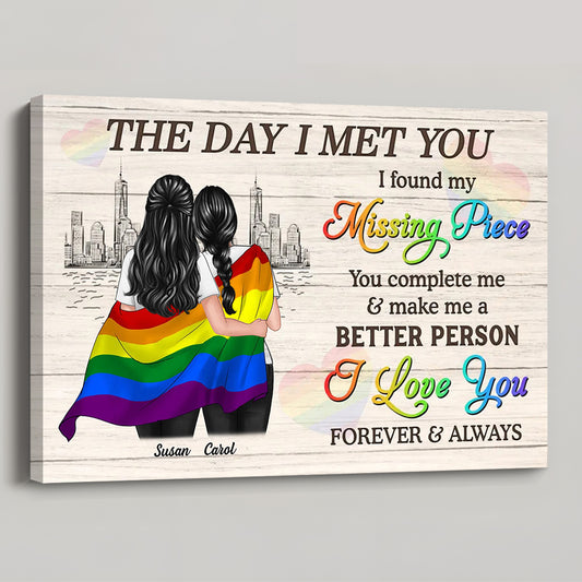 The Day I Met You - Personalized LGBT Couple Poster / Canvas