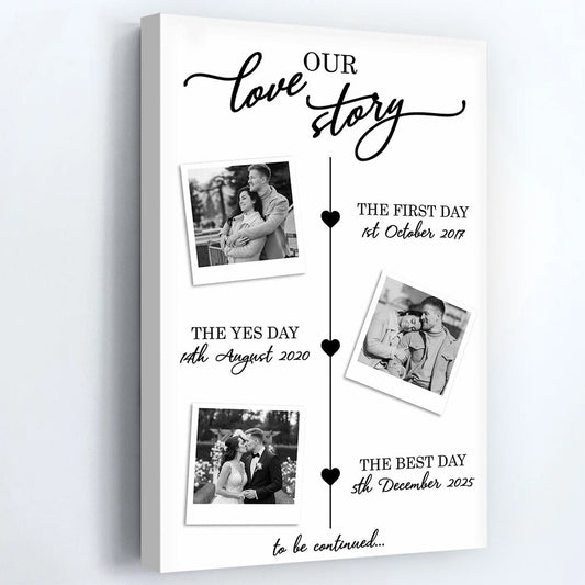 Our Love Story - Personalized Custom Couples Photos Poster / Canvas