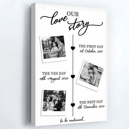 Our Love Story - Personalized Custom Couples Photos Poster / Canvas
