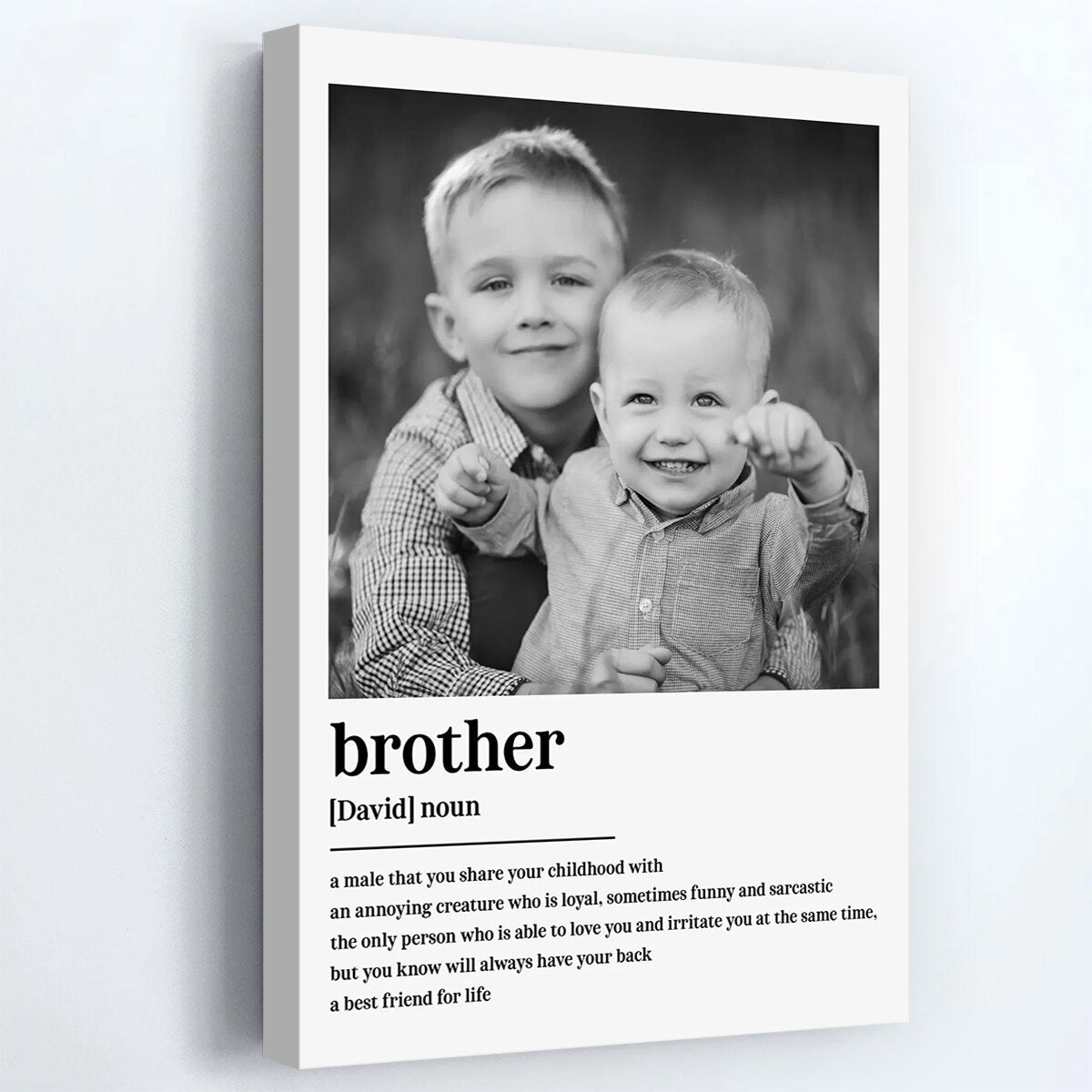 A Male That You Share Your Childhood With - Personalized Custom Portrait Of Two Brothers Poster / Canvas