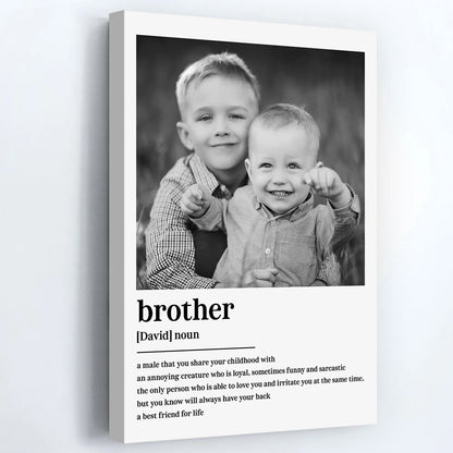 A Male That You Share Your Childhood With - Personalized Custom Portrait Of Two Brothers Poster / Canvas