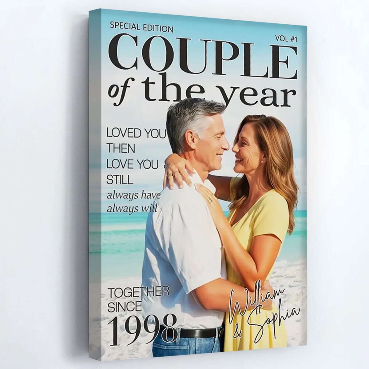 Personalized Custom Couple Photo Poster / Canvas - Anniversary Wedding Gifts For Husband And Wife