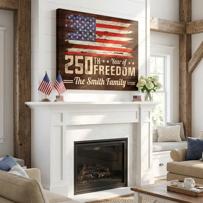Independence Day Gift - Personalized 250 Anniversary USA Canvas / Poster