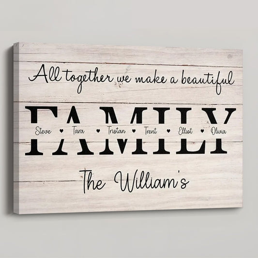 Personalized Family Name Canvas - Custom Wall Art with Your Family’s Names