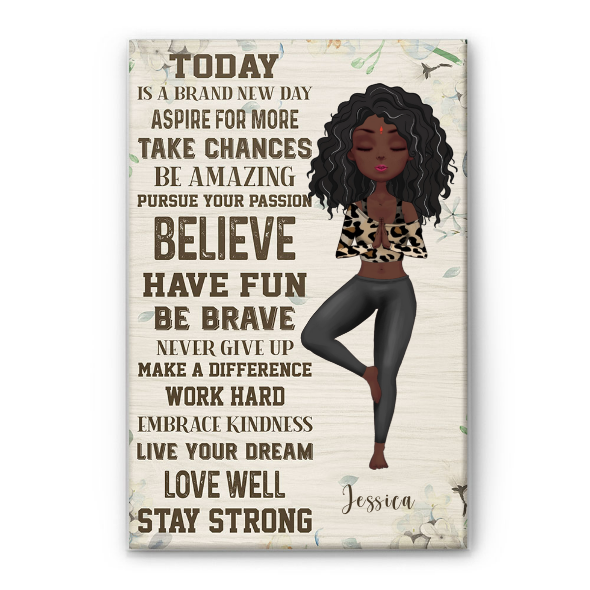 Personalized Today Is A Brand New Day Poster / Canvas - Gift For Yoga Lover