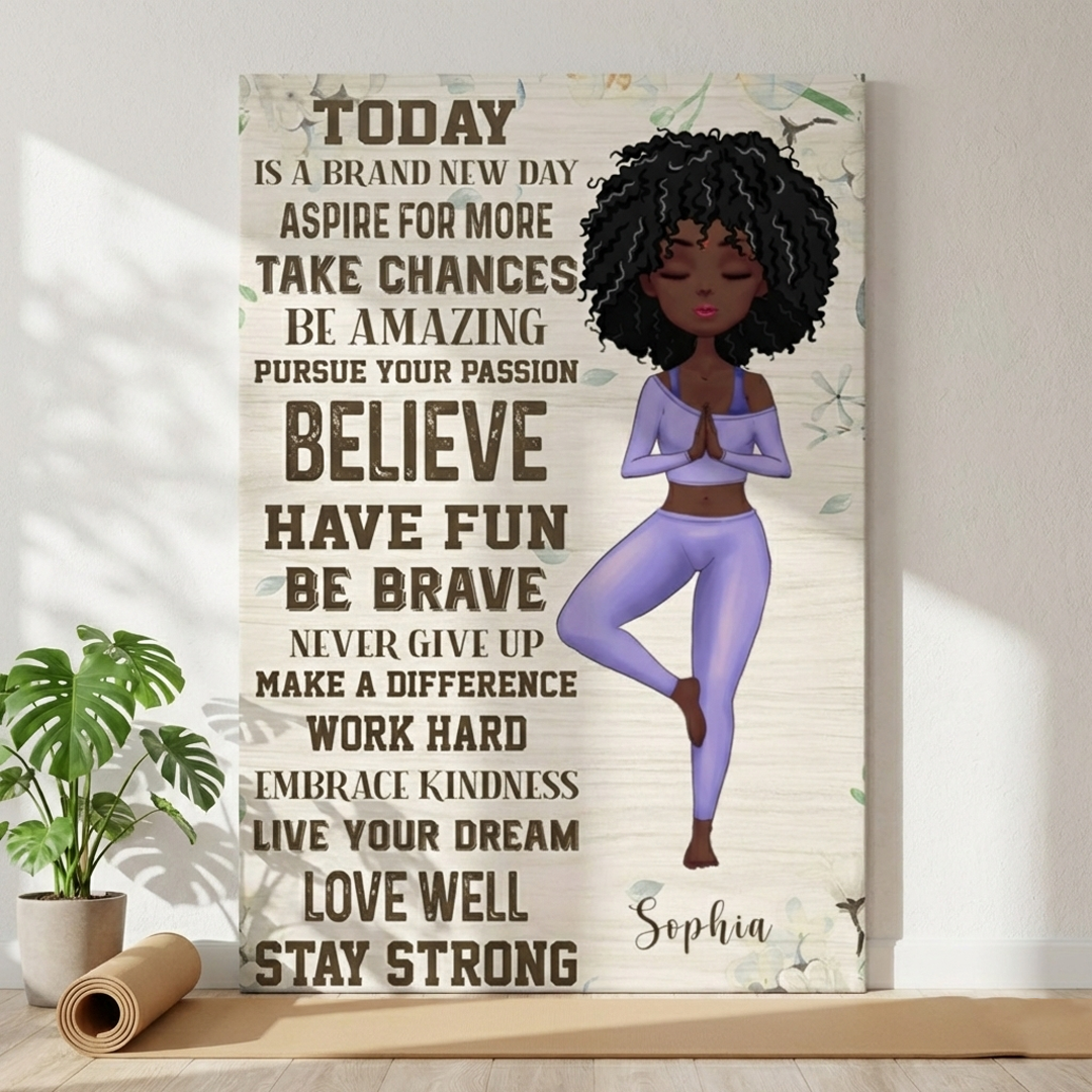 Personalized Today Is A Brand New Day Poster / Canvas - Gift For Yoga Lover